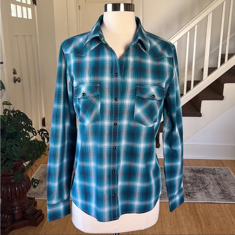 PENDLETON Western Snap-Front Shirt Plaid Turquoise
Medium - Picture 12 of 12